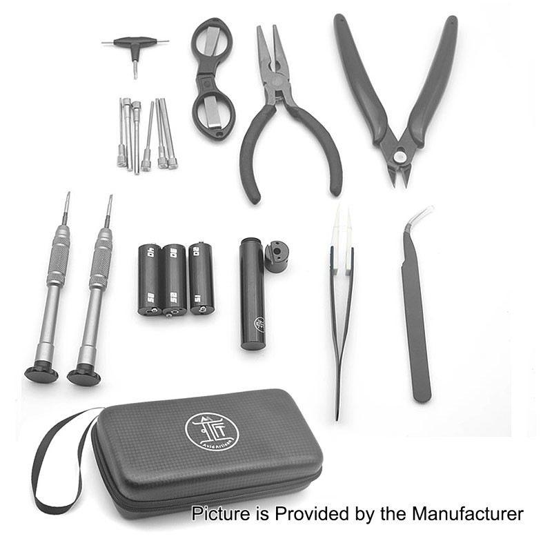 authentic avidartisan diy tool kit for coil building pliers tweezers coil jig screwdrivers scissors - 【海外】「Vaporesso Revenger GO 220W with NRG TC Kit 5000mAh」「18650用バッテリースリーブケース」