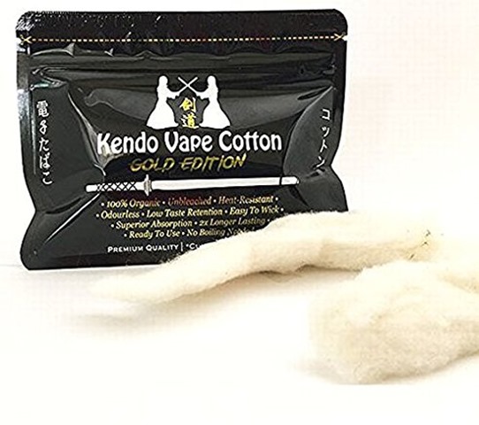 51iqgIDFVWL. SX492 thumb - 【小ネタ】Kendo Vape Cotton Gold(ケンドーベイプコットンゴールド）が20％増量していてちょっとお得に？！ケンドーコットン新パッケージ