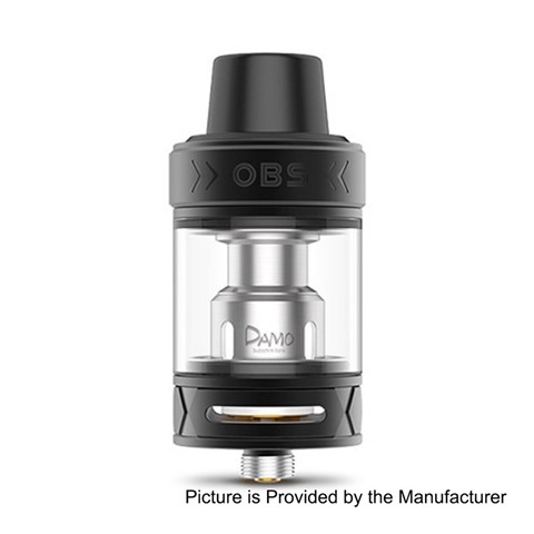 authentic obs damo sub ohm tank clearomizer black stainless steel 5ml 25mm diameter thumb - 「Desire Mad Dog RDA V2」「MARVEC Skeleton King Kong 26mmハイブリッドメカ」「OBS Damoサブオームクリアロ」「DOVPO M 280W VV Box Mod」