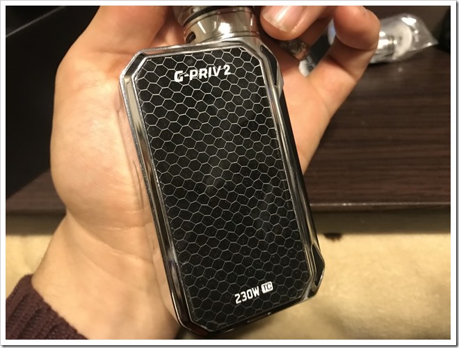 IMG 6854 thumb - 【レビュー】SMOK G-PRIV2 230W TC Kitレビュー！230WのハイパワーMODに爆煙クリアロマイザーをセットにした爆煙入門機！タッチパネル搭載で楽々操作のMODにも注目だ！