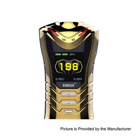 authentic sigelei sobra 198w tc vw variable wattage box mod gold 2 x 18650 eletroplating edition thumb - 【海外】「eXvape eXpromizer V3 Fire RTA」「Asmodus Lustro 200W Touch Screen TC MOD」「Asvape Zeta 22mm RTA」「Wismec HiFlask Pod System Vape Kit」など