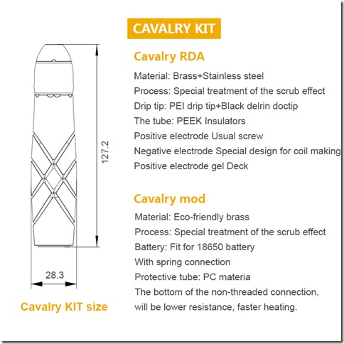 b953aff700 thumb 1 - 【レビュー】SERISVAPE CAVALRY KIT（セリスベイプ キャバリー キット）レビュー～厨ニ系刀傷MOD、重厚無骨なのは良いんだけどさ(&Phi;д&Phi;)編～【スターターキット・メカニカル】