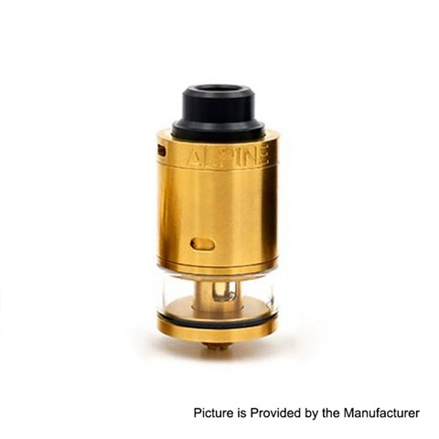 authentic syntheticloud alpine rdta rebuildable tank atomizer gold stainless steel 3ml 24mm diameter thumb - 【海外】「Lost Vape Triade 300W DNA250C TC Box Mod」「VGME DPS75 80W」「Joyetech EXCEED NC 2300mAh E-Cigarette Starter Kit」「Augvape Intake RTA」