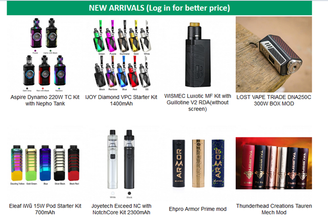 newarrival thumb - 【セール】Everzonで週末フラッシュセール、VAPE対象商品2%オフ！Lost Vape Triade DNA250C MODや、IJOY DIAMOND VPCスターターキット、Aspire Dynamo 220W TCキットなどがさらにお安くゲット可能。