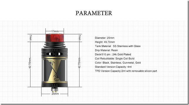 horus 08 2 thumb - 【レビュー】Vapefly Horus RTA（ベイプフライ ホルス）レビュー～チムニーに謎模様&hellip;エジプトからの刺客編(&Phi;д&Phi;)～