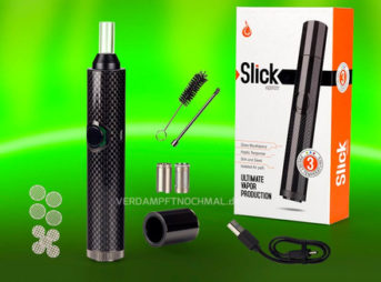 products de slick vaporizer 2 343x254 - 【レビュー】高級感溢れるヴェポライザー！FLOWERMATE SLICK（フラワーメイトスリック）吸ってみた！うま味ヴェポで18650バッテリー交換できるって素敵っす。