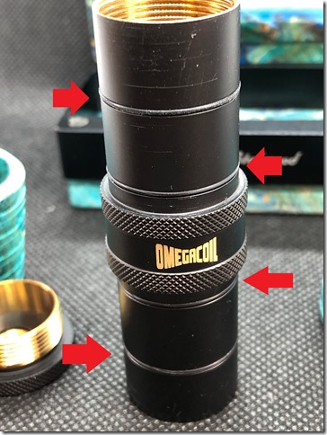 IMG 2680 thumb - 【レビュー】②ULTRONER OMEGA COIL MECHANICAL MOD（ウルトロナー オメガコイル メカニカル）レビュー～多くのアスモダス製品を排出するスタビライズドウッドMODメーカー(&Phi;д&Phi;)使ってみた編～